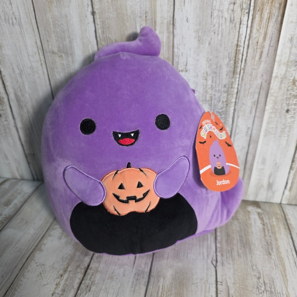 Squishmallows Jordon the Purple Ghost with Pumpkin Halloween Plush 12 inch NWT - Picture 1 of 5